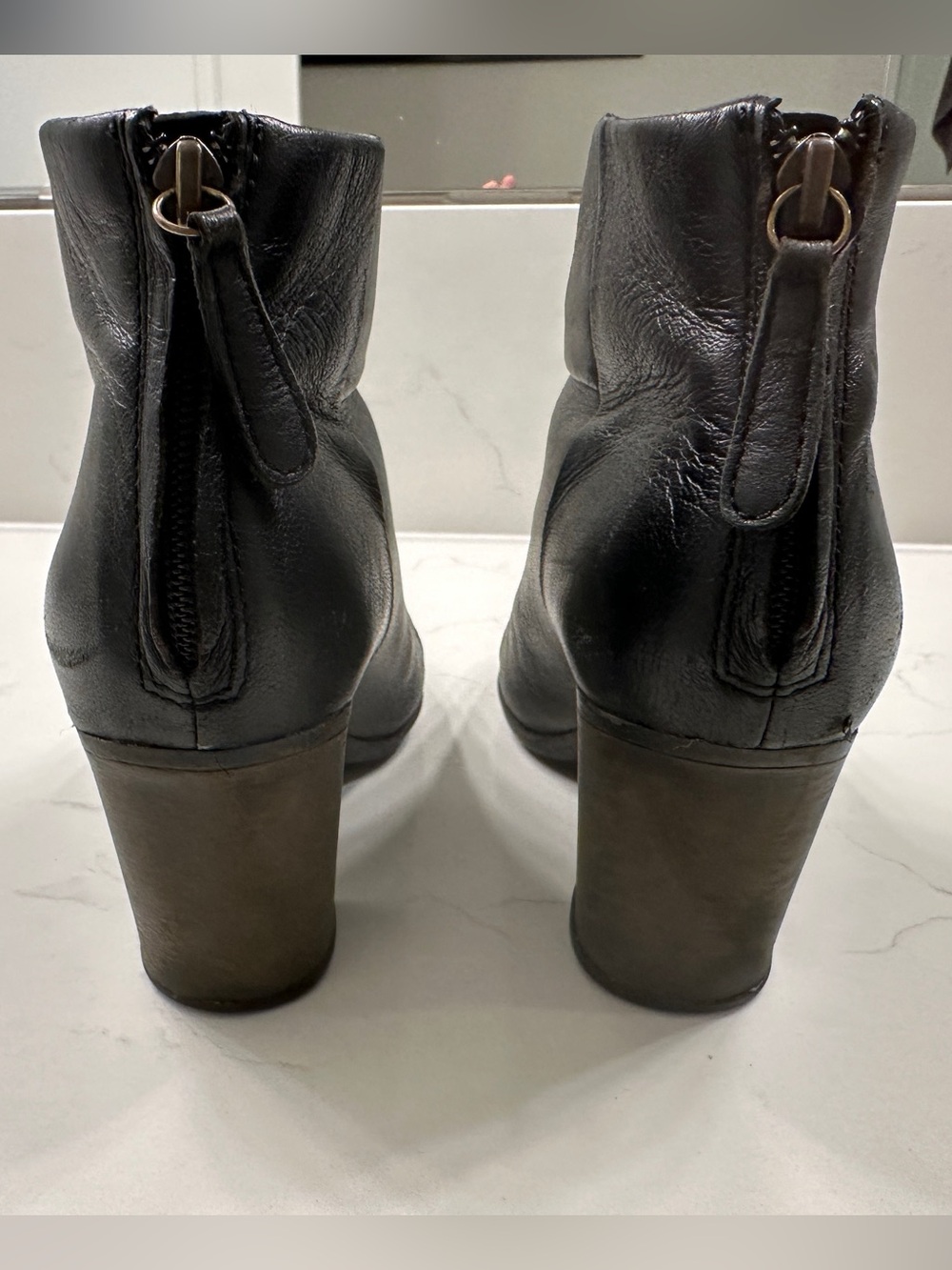 Clark’s Heeled Black Leather Women's Ankle Boots - Picture 8 of 13